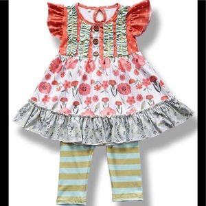 Floral Ruffle Tunic w/ leggings